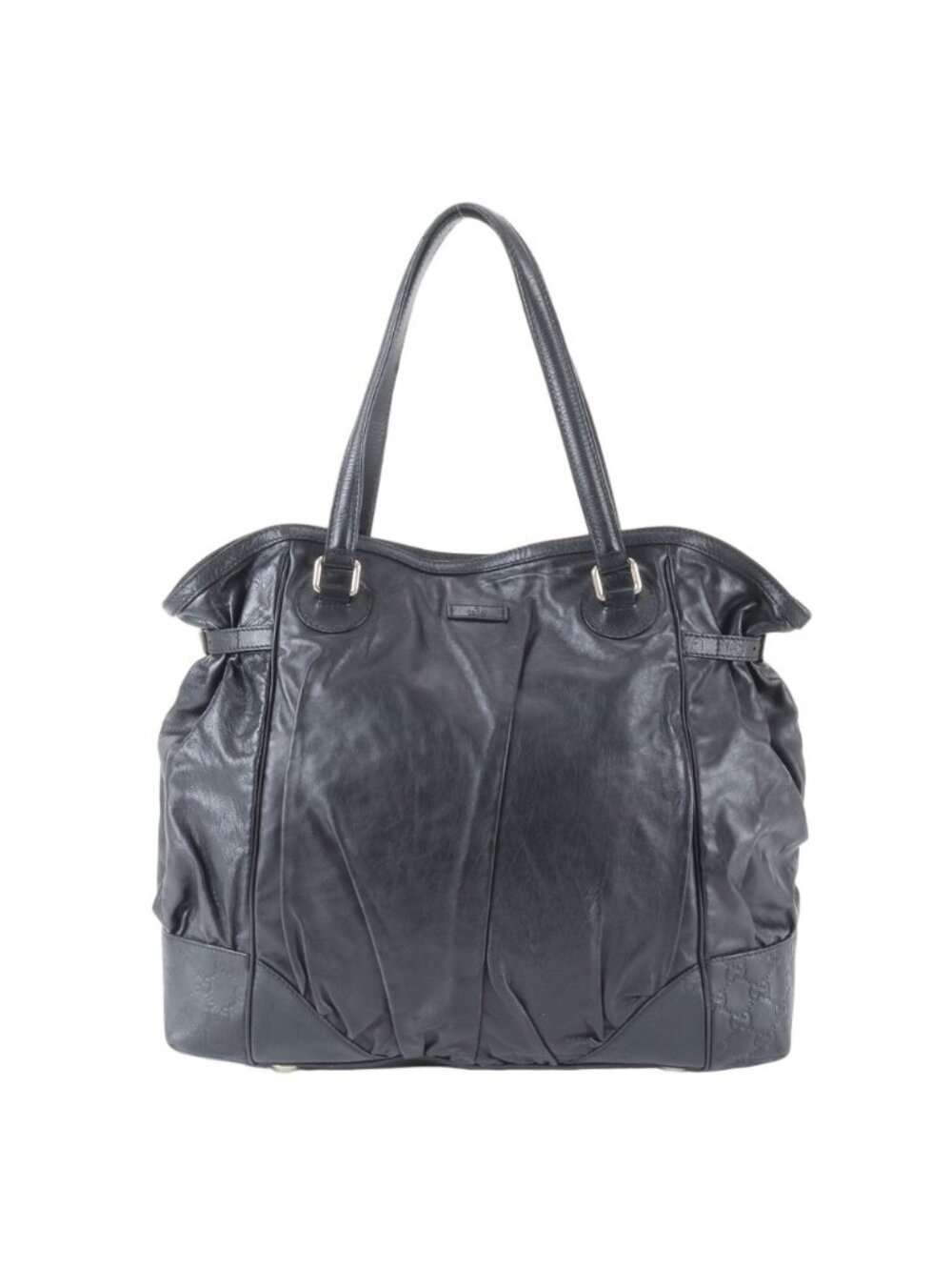 Gucci Guccissima Leather Tote Shoulder Business Document Black